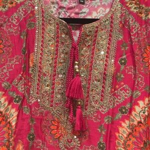 Source Unknown Pink and Gold Embroidered Kurta very pretty